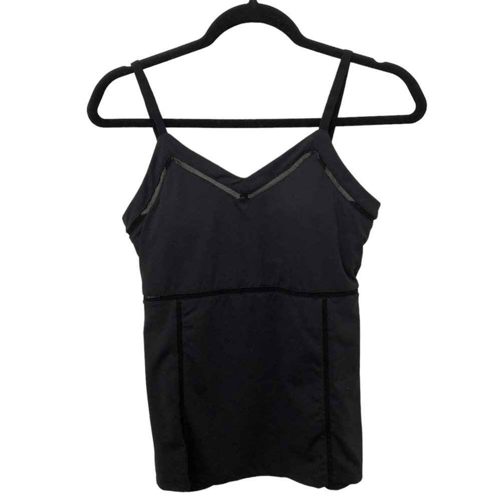 Fabletics Solid Black V-Neck Adjustable Straps Me… - image 2